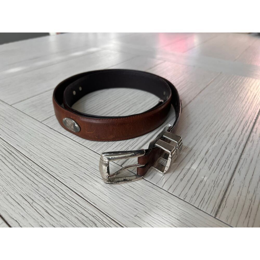 Silverwood- Men's Italian Genuine‎ leather Designer Golf Dress Belt. Size 40